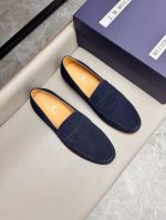 J.M.WESTON Blue calfskin Leather Shoes-J.M.WESTON Man Business Leather Shoes